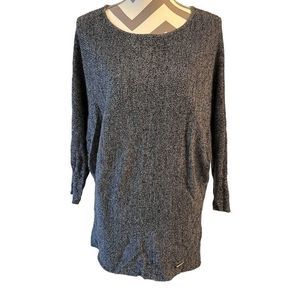 Ellen Tracy Womens Pullover Sweater 3/4 Sleeve Knit Top Black Sz M